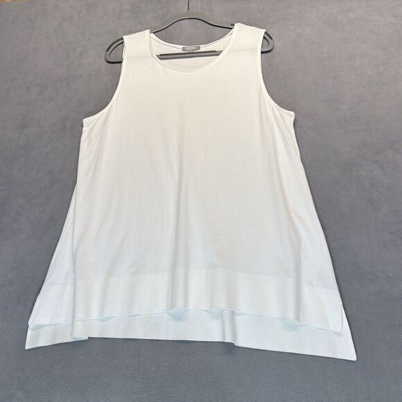 Habitat Size XL White 100% Cotton Sleeveless Tunic Tank Swing Top - Picture 2 of 7